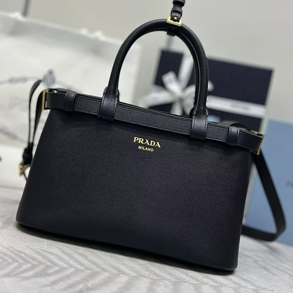 프라다 더블 벨트 버클 스몰 가죽 핸드백 1BA418-2882