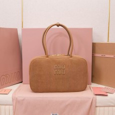 미우미우 탑 핸들백 코냑 5BB117-3003