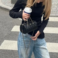 샤넬 25SS 미니 볼링백 체인 핸들 미니 토트 보스턴백-3013