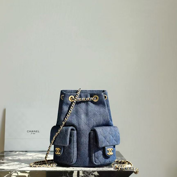 샤넬 데님백팩 투포켓 백팩-3018