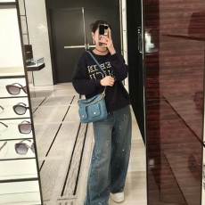 샤넬 25C 워시드 데님 골드톤 메탈 호보백 제니백-3030