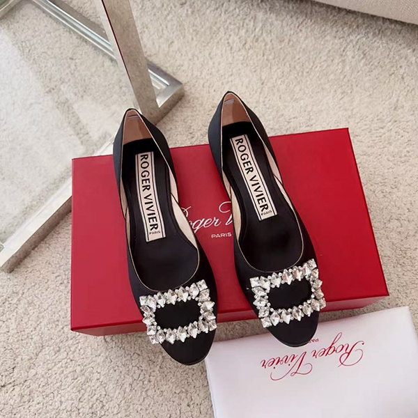 로저비비에 새틴 플랫슈즈-3874